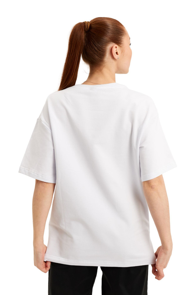 Tricou unisex alb supradimensionat