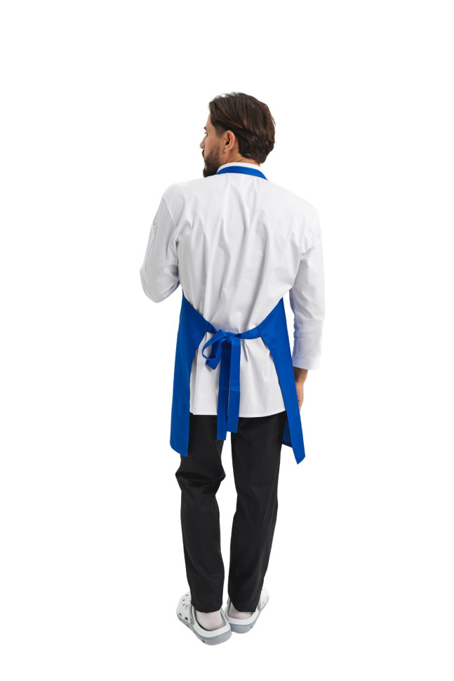 Șorț cu bavetă până la genunchi, hidrofugă Lux-Form Albastru deschis