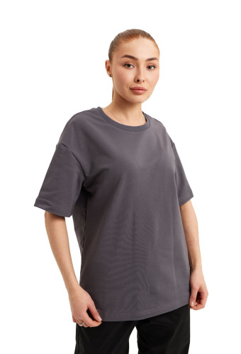 Tricou unisex grafit supradimensionat 