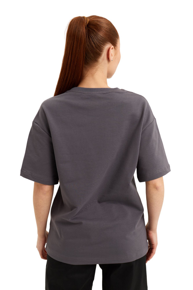 Tricou unisex grafit supradimensionat 