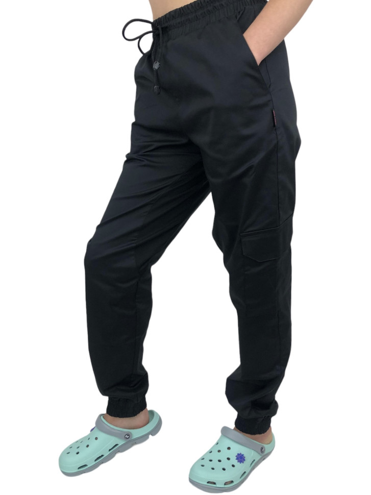 Unisex Chef Pants Lux Form "Joggers," with knitted mesh on the hips, graphite