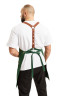 Green water-repellent apron with bib for chefs/waiters, "Leather" 