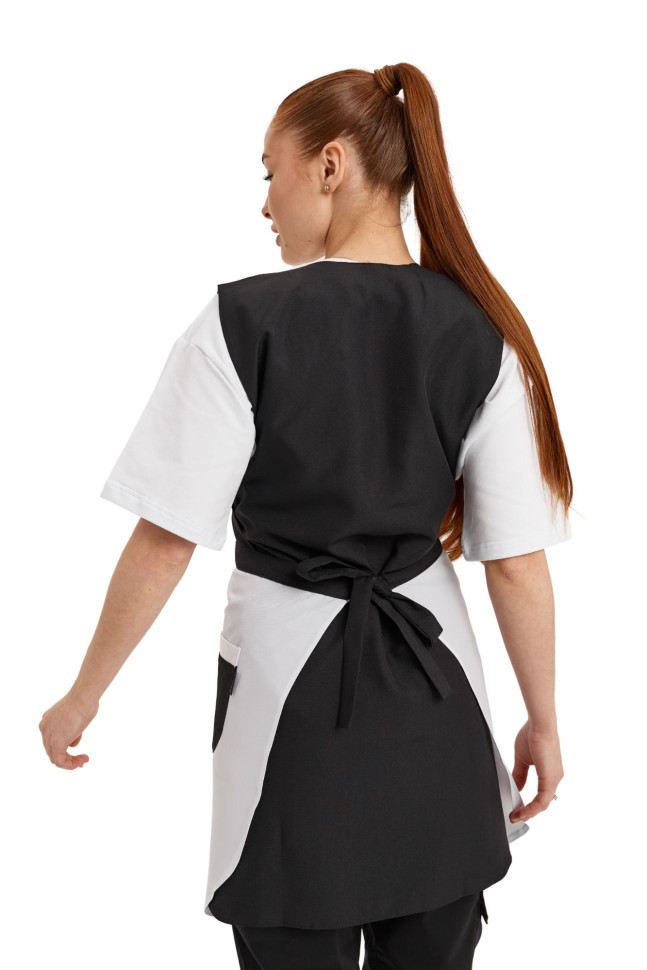 Dress-apron "Maid" black with white