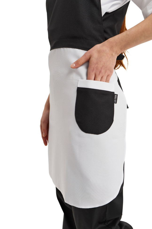 Dress-apron "Maid" black with white