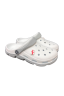 Universal white-gray Crocs, sizes 36-46