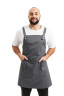 Water-repellent apron with bib "Anastasia" graphite