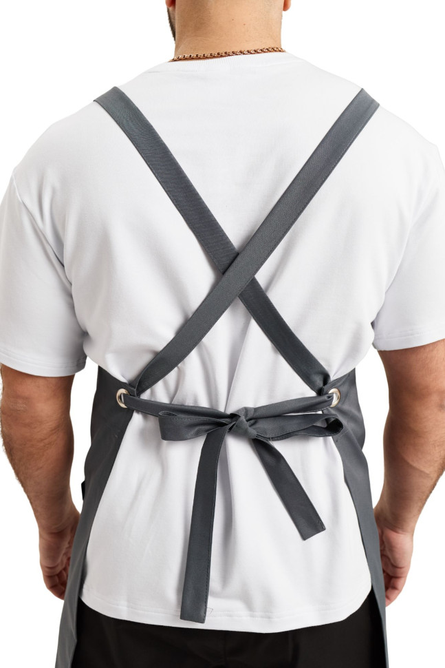 Water-repellent apron with bib "Anastasia" graphite