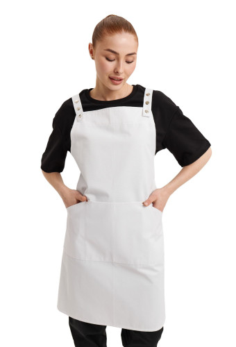 "Anastasia" white water-repellent bib apron