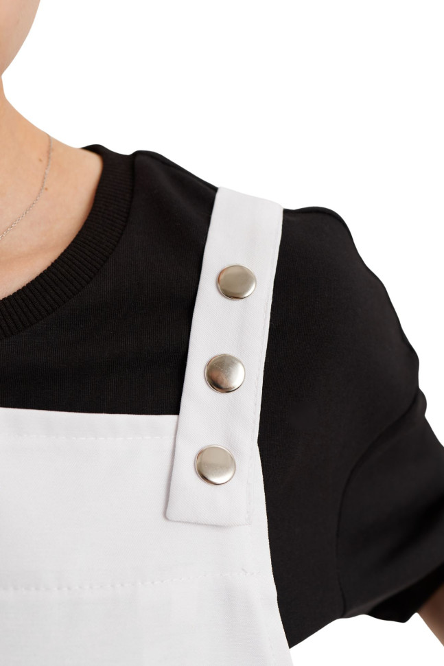 "Anastasia" white water-repellent bib apron
