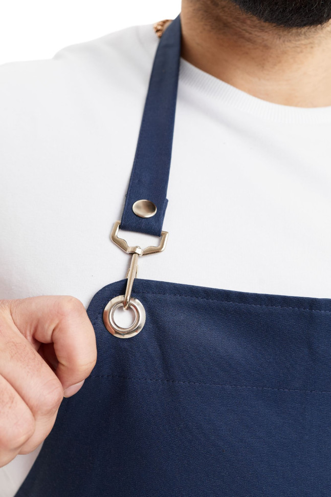 Фартух з нагрудником "Мілан" синій з люверсами 