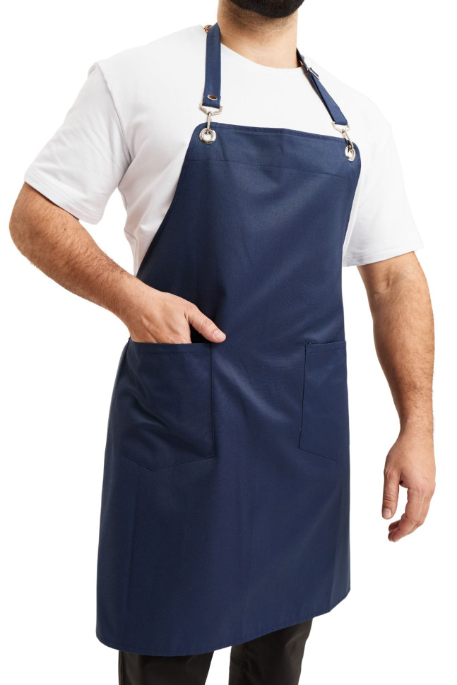 Фартух з нагрудником "Мілан" синій з люверсами 