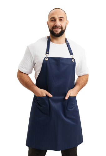 Фартух з нагрудником "Мілан" синій з люверсами 