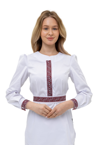 Рубашка-китель &quot;Вышиванка&quot; белая женская