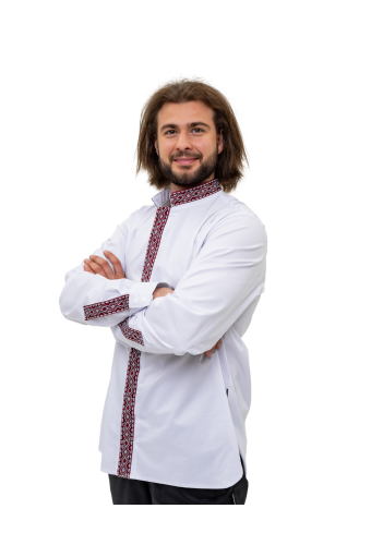 Рубашка-китель &quot;Вышиванка&quot; белая