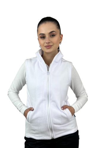 Флісовий жилет унісекс білий, червоний, чорний