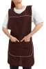 Фартук с нагрудником двусторонний  "Кокетка" коричневый - Фартук с нагрудником двусторонний  "Кокетка" коричневый