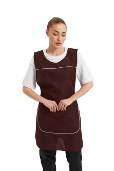 Фартук с нагрудником двусторонний  "Кокетка" коричневый