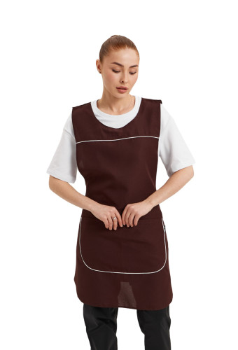 Фартух із нагрудником двосторонній "Кокетка" коричневий