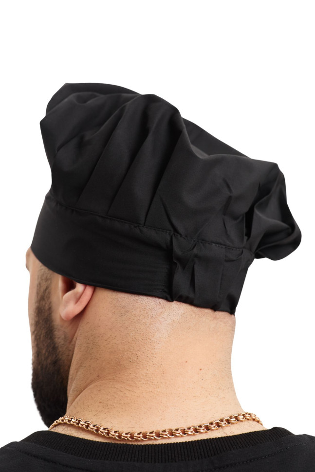 Шапка поварская Lux-Form БИЗЕ, черная  