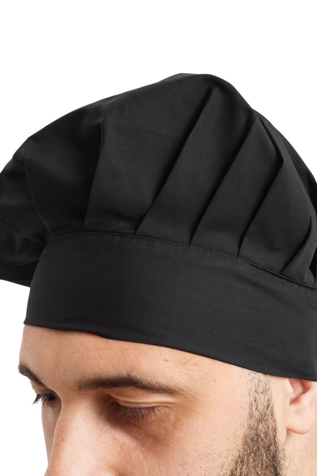 Шапка поварская Lux-Form БИЗЕ, черная  