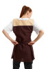 Фартук с нагрудником двусторонний  "Кокетка" коричнево-бежевый - Фартук с нагрудником двусторонний  "Кокетка" коричнево-бежевый