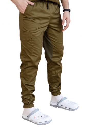 Брюки поварские хаки Джогеры с сеткой