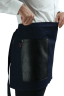 Фартук короткий  джинс с кожаным карманом