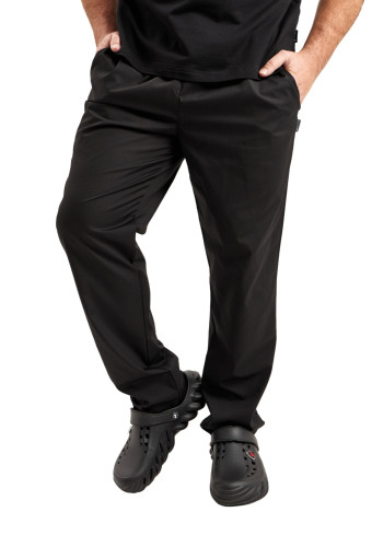 Штани на гумці універсальні чорні з кишенями/вільного крою