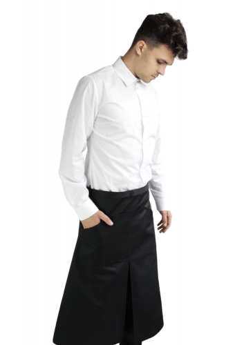 Chef's/waiter's apron from waist to shin, water-repellent, black