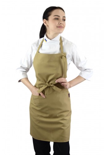 Фартук  с нагрудником &quot;Габардин&quot; бежевый (Лайт)